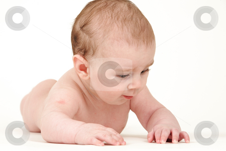 To use this stock image in your creative project, please select the size you need over to the right and click the "Add to Cart" button.
Your downloaded image will come with the Cutcaster watermark removed so don’t worry about the watermark you see on this page. Small kid lying stock photo, Small kid lying on white background by Tom P.