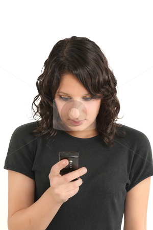To use this stock image in your creative project, please select the size you need over to the right and click the "Add to Cart" button.
Your downloaded image will come with the Cutcaster watermark removed so don’t worry about the watermark you see on this page. Young girl with mobil phone stock photo, Young teenage girl is reading her new sms by Tom P.