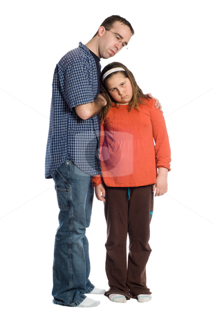 To use this stock image in your creative project, please select the size you need over to the right and click the "Add to Cart" button.
Your downloaded image will come with the Cutcaster watermark removed so don’t worry about the watermark you see on this page. Comforting stock photo, Full body view of a father comforting his daughter, isolated against a white background by Richard Nelson