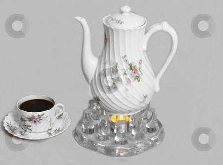 To use this stock image in your creative project, please select the size you need over to the right and click the "Add to Cart" button.
Your downloaded image will come with the Cutcaster watermark removed so don’t worry about the watermark you see on this page. Coffee service stock photo, A coffee service on an coffee-heather with cup and saucer on white
background. by Horst Petzold
