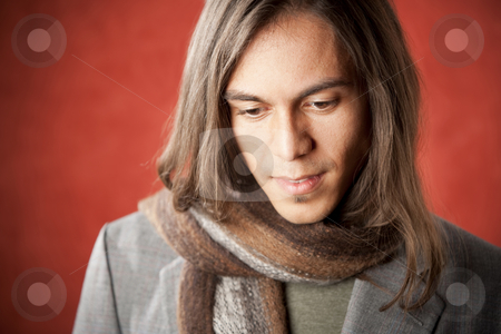 To use this stock image in your creative project, please select the size you need over to the right and click the "Add to Cart" button.
Your downloaded image will come with the Cutcaster watermark removed so don’t worry about the watermark you see on this page. Handsome Young Man stock photo, Closeup Portrait of a Handsome Young Man with Long Hair by Scott Griessel