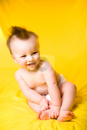 To use this stock image in your creative project, please select the size you need over to the right and click the "Add to Cart" button.
Your downloaded image will come with the Cutcaster watermark removed so don’t worry about the watermark you see on this page. Cute Baby Boy stock photo, A portrait of a cute five month old baby boy. Shallow depth of field. by Travis Manley