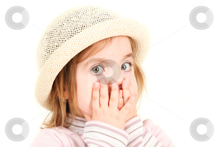 To use this stock image in your creative project, please select the size you need over to the right and click the "Add to Cart" button.
Your downloaded image will come with the Cutcaster watermark removed so don’t worry about the watermark you see on this page. Portrait of young girl in hat with hands on face and shocked exp stock photo, Portrait of young girl in hat with hands on face and shocked expression by Tom P.