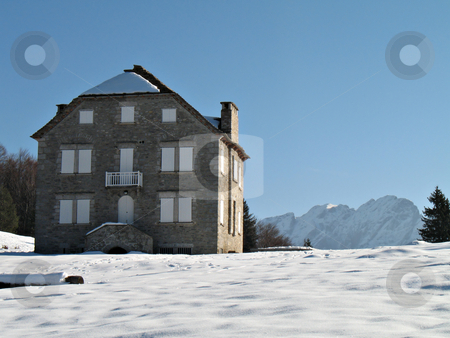 To use this stock image in your creative project, please select the size you need over to the right and click the "Add to Cart" button.
Your downloaded image will come with the Cutcaster watermark removed so don’t worry about the watermark you see on this page. House of stones in mountain stock photo, House of stones in the snow in mountain in a wonderful sunny day by Roberto Marinello