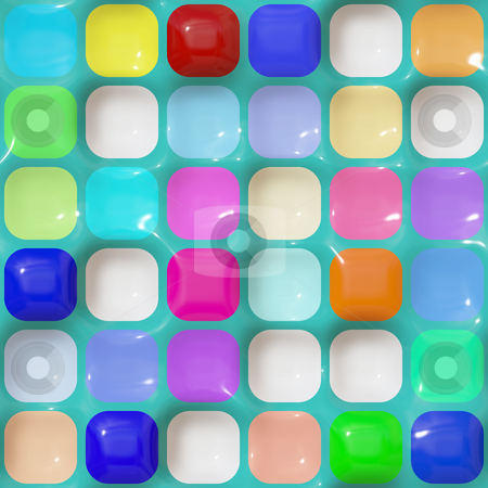 To use this stock image in your creative project, please select the size you need over to the right and click the "Add to Cart" button.
Your downloaded image will come with the Cutcaster watermark removed so don’t worry about the watermark you see on this page. Glossy squares pattern stock photo, Seamless 3d texture of different colored rounded cubes by Wino Evertz