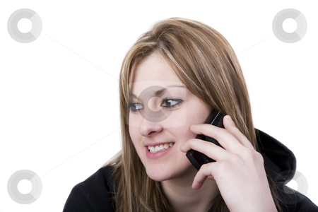 To use this stock image in your creative project, please select the size you need over to the right and click the "Add to Cart" button.
Your downloaded image will come with the Cutcaster watermark removed so don’t worry about the watermark you see on this page. Conversation stock photo, A young female talking on a cellphone by Steve Mcsweeny
