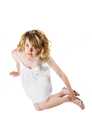 To use this stock image in your creative project, please select the size you need over to the right and click the "Add to Cart" button.
Your downloaded image will come with the Cutcaster watermark removed so don’t worry about the watermark you see on this page. Woman in white stock photo, A Beautiful young woman in a white dress by Steve Mcsweeny
