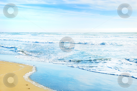 To use this stock image in your creative project, please select the size you need over to the right and click the "Add to Cart" button.
Your downloaded image will come with the Cutcaster watermark removed so don’t worry about the watermark you see on this page. Beach in San Francisco California stock photo, Beach in San Francisco California with waves coming to the sand and blue sky background. by Denis Radovanovic