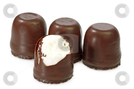 To use this stock image in your creative project, please select the size you need over to the right and click the "Add to Cart" button.
Your downloaded image will come with the Cutcaster watermark removed so don’t worry about the watermark you see on this page. Chocolate marshmallow stock photo, Closeup of a chocolate marshmallow on bright background by Birgit Reitz-Hofmann
