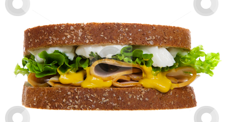 To use this stock image in your creative project, please select the size you need over to the right and click the "Add to Cart" button.
Your downloaded image will come with the Cutcaster watermark removed so don’t worry about the watermark you see on this page. Chicken Sandwich Special stock photo, Special of the day: a moist chicken sandwich on whole wheat, multi-grain bread. Studio isolated on white background. by Brenda Carson