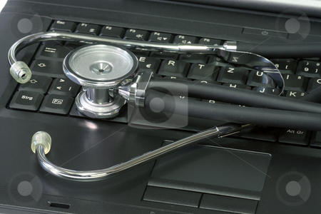 To use this stock image in your creative project, please select the size you need over to the right and click the "Add to Cart" button.
Your downloaded image will come with the Cutcaster watermark removed so don’t worry about the watermark you see on this page. Keyboard stock photo, Stethescope on a keyboard from a laptop. Shot in Studio by Birgit Reitz-Hofmann