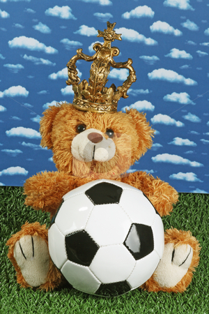 To use this stock image in your creative project, please select the size you need over to the right and click the "Add to Cart" button.
Your downloaded image will come with the Cutcaster watermark removed so don’t worry about the watermark you see on this page. Soccer stock photo, Cute teddy bear with a soccerball onb right background by Birgit Reitz-Hofmann