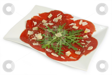 To use this stock image in your creative project, please select the size you need over to the right and click the "Add to Cart" button.
Your downloaded image will come with the Cutcaster watermark removed so don’t worry about the watermark you see on this page. Beef carpaccio stock photo, Beef carpaccio with pepper, rucola and parmesan by Birgit Reitz-Hofmann