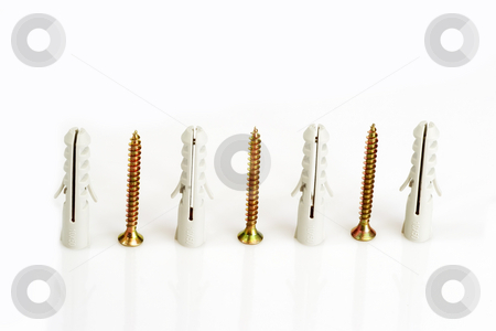To use this stock image in your creative project, please select the size you need over to the right and click the "Add to Cart" button.
Your downloaded image will come with the Cutcaster watermark removed so don’t worry about the watermark you see on this page. Screws and dowels_1 stock photo, Screws and dowels in a row on bright background by Birgit Reitz-Hofmann