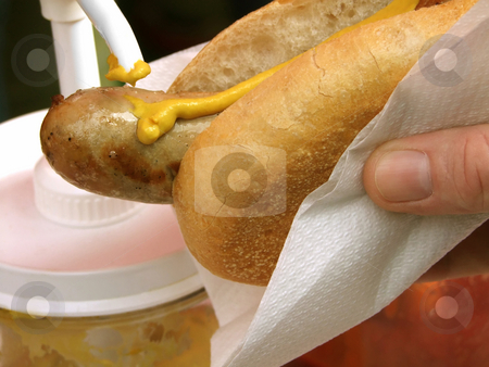 To use this stock image in your creative project, please select the size you need over to the right and click the "Add to Cart" button.
Your downloaded image will come with the Cutcaster watermark removed so don’t worry about the watermark you see on this page. Bratwurst stock photo, Detail from Bratwurst with mustard and bun by Birgit Reitz-Hofmann