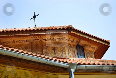 To use this stock image in your creative project, please select the size you need over to the right and click the "Add to Cart" button.
Your downloaded image will come with the Cutcaster watermark removed so don’t worry about the watermark you see on this page. Monastery rooftop stock photo, Preobrajenski Monastery near Veliko Turnovo Bulgaria (built in 14th century - collapsed through the ottoman - rebuilt in 19th century) by Desislava Dimitrova