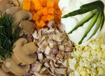 To use this stock image in your creative project, please select the size you need over to the right and click the "Add to Cart" button.
Your downloaded image will come with the Cutcaster watermark removed so don’t worry about the watermark you see on this page. Salad with mushrooms and chicken stock photo, Salad with mushrooms and chicken by Larisa Chernysheva