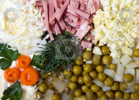 To use this stock image in your creative project, please select the size you need over to the right and click the "Add to Cart" button.
Your downloaded image will come with the Cutcaster watermark removed so don’t worry about the watermark you see on this page. Salad with sweet corn, cucumber and crab meat stock photo, This is salad with sweet corn, cucumber and crab meat by Larisa Chernysheva