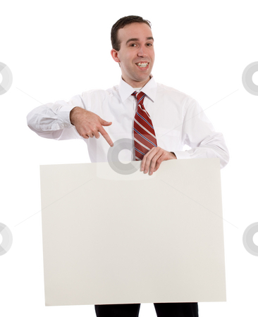 To use this stock image in your creative project, please select the size you need over to the right and click the "Add to Cart" button.
Your downloaded image will come with the Cutcaster watermark removed so don’t worry about the watermark you see on this page. Advertisement stock photo, A young man holding up your advertisement and pointing at it, isolated against a white background by Richard Nelson