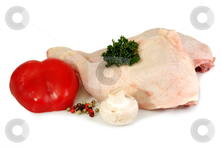 To use this stock image in your creative project, please select the size you need over to the right and click the "Add to Cart" button.
Your downloaded image will come with the Cutcaster watermark removed so don’t worry about the watermark you see on this page. Chicken leg_1 stock photo, Raw chicken leg with vegetables on bright background by Birgit Reitz-Hofmann