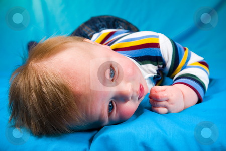 To use this stock image in your creative project, please select the size you need over to the right and click the "Add to Cart" button.
Your downloaded image will come with the Cutcaster watermark removed so don’t worry about the watermark you see on this page. Cute Baby Boy stock photo, A portrait of a cute five month old baby boy. Shallow depth of field. by Travis Manley