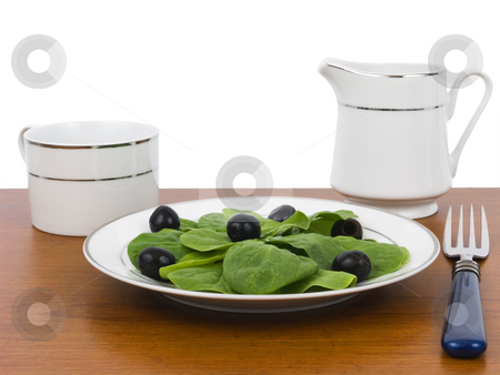 To use this stock image in your creative project, please select the size you need over to the right and click the "Add to Cart" button.
Your downloaded image will come with the Cutcaster watermark removed so don’t worry about the watermark you see on this page. Spinach Salad stock photo, Spinach salad with black olives on a plate by John Teeter