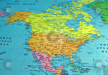 To use this stock image in your creative project, please select the size you need over to the right and click the "Add to Cart" button.
Your downloaded image will come with the Cutcaster watermark removed so don’t worry about the watermark you see on this page. North America map stock photo, North America map, includes names of many cities and references by Fernando Barozza
