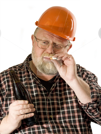 To use this stock image in your creative project, please select the size you need over to the right and click the "Add to Cart" button.
Your downloaded image will come with the Cutcaster watermark removed so don’t worry about the watermark you see on this page. Smoker stock photo, Smoking man with a bottle of beer on white background. Shot in studio. by Birgit Reitz-Hofmann