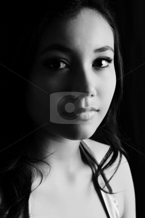 To use this stock image in your creative project, please select the size you need over to the right and click the "Add to Cart" button.
Your downloaded image will come with the Cutcaster watermark removed so don’t worry about the watermark you see on this page. Beautiful young model in the studio stock photo, A beautiful young Indonesian model in the studio. Black and white study with soft mono-lighting. by Nicolaas Traut