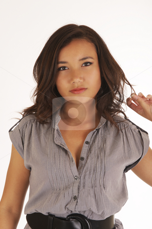 To use this stock image in your creative project, please select the size you need over to the right and click the "Add to Cart" button.
Your downloaded image will come with the Cutcaster watermark removed so don’t worry about the watermark you see on this page. Beautiful young model in the studio stock photo, A beautiful young Indonesian model in the studio, isolated on white. by Nicolaas Traut