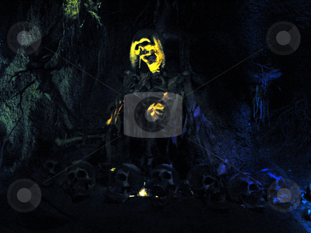 To use this stock image in your creative project, please select the size you need over to the right and click the "Add to Cart" button.
Your downloaded image will come with the Cutcaster watermark removed so don’t worry about the watermark you see on this page. Dark Skeleton stock photo, A scary skeleton in the darkness, bright light on face by Lucy Clark
