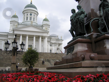 To use this stock image in your creative project, please select the size you need over to the right and click the "Add to Cart" button.
Your downloaded image will come with the Cutcaster watermark removed so don’t worry about the watermark you see on this page. Helsinki cathedral stock photo, View of St. Nicholas Lutheran cathedral in Helsinki from the monument in the center of the square by Alessandro Rizzolli