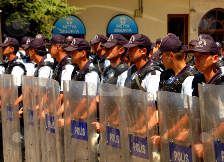 To use this stock image in your creative project, please select the size you need over to the right and click the "Add to Cart" button.
Your downloaded image will come with the Cutcaster watermark removed so don’t worry about the watermark you see on this page. Turkish police stock photo, Turkish police at time of demonstration in Ankara by Kobby Dagan