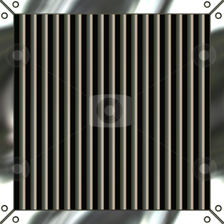 To use this stock image in your creative project, please select the size you need over to the right and click the "Add to Cart" button.
Your downloaded image will come with the Cutcaster watermark removed so don’t worry about the watermark you see on this page. Shiny Metal Grille stock photo, A shiny metallic air vent grille that includes the clipping path for the black area in between the spokes. by Todd Arena