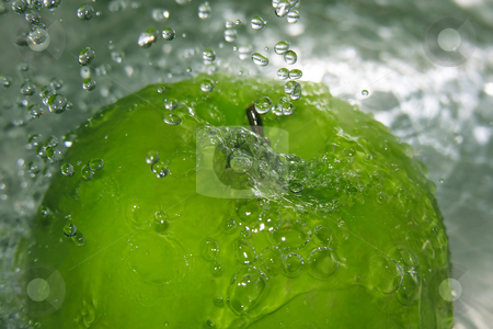 To use this stock image in your creative project, please select the size you need over to the right and click the "Add to Cart" button.
Your downloaded image will come with the Cutcaster watermark removed so don’t worry about the watermark you see on this page. Apple splash stock photo, Water drops falling onto a green apple by Kirsty Pargeter