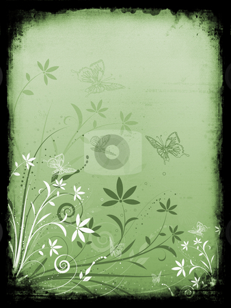 To use this stock image in your creative project, please select the size you need over to the right and click the "Add to Cart" button.
Your downloaded image will come with the Cutcaster watermark removed so don’t worry about the watermark you see on this page. Floral grunge background stock photo, Abstract floral design with butterflies on grunge background by Kirsty Pargeter