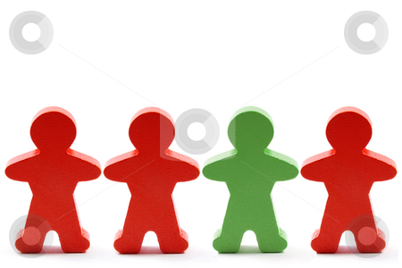 To use this stock image in your creative project, please select the size you need over to the right and click the "Add to Cart" button.
Your downloaded image will come with the Cutcaster watermark removed so don’t worry about the watermark you see on this page. Standing out in a crowd stock photo, One green and three orange wooden men in a row. by Gjermund Alsos