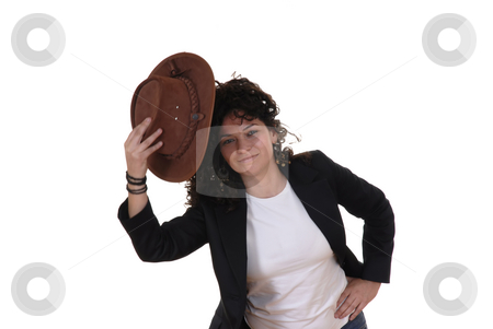 To use this stock image in your creative project, please select the size you need over to the right and click the "Add to Cart" button.
Your downloaded image will come with the Cutcaster watermark removed so don’t worry about the watermark you see on this page. Happy stock photo, Happy young woman with a hat in white background by Rui Vale de Sousa