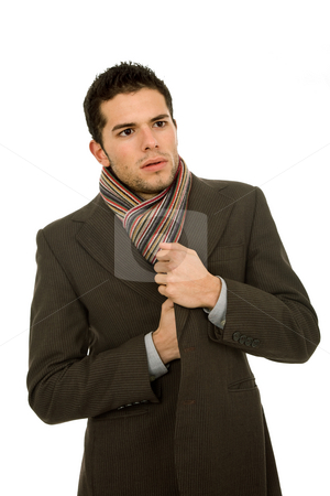 To use this stock image in your creative project, please select the size you need over to the right and click the "Add to Cart" button.
Your downloaded image will come with the Cutcaster watermark removed so don’t worry about the watermark you see on this page. Looking stock photo, Young man portrait, dressed for winter, in white by Rui Vale de Sousa