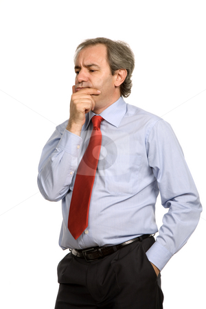 To use this stock image in your creative project, please select the size you need over to the right and click the "Add to Cart" button.
Your downloaded image will come with the Cutcaster watermark removed so don’t worry about the watermark you see on this page. Thoughts stock photo, Mature business man portrait in white background by Rui Vale de Sousa
