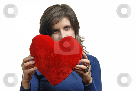 To use this stock image in your creative project, please select the size you need over to the right and click the "Add to Cart" button.
Your downloaded image will come with the Cutcaster watermark removed so don’t worry about the watermark you see on this page. Heart stock photo, Pretty young woman holding a Valentines heart by Rui Vale de Sousa