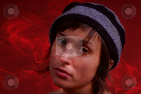 To use this stock image in your creative project, please select the size you need over to the right and click the "Add to Cart" button.
Your downloaded image will come with the Cutcaster watermark removed so don’t worry about the watermark you see on this page. Smoke stock photo, Young woman close up portrait among smoke by Rui Vale de Sousa