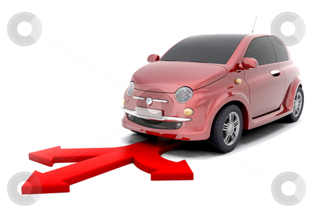 To use this stock image in your creative project, please select the size you need over to the right and click the "Add to Cart" button.
Your downloaded image will come with the Cutcaster watermark removed so don’t worry about the watermark you see on this page. City car directions stock photo, 3d render of a small city car and arrows depicting options by Kirsty Pargeter