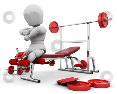 To use this stock image in your creative project, please select the size you need over to the right and click the "Add to Cart" button.
Your downloaded image will come with the Cutcaster watermark removed so don’t worry about the watermark you see on this page. Keeping fit stock photo, 3D render of someone using gym equipment by Kirsty Pargeter