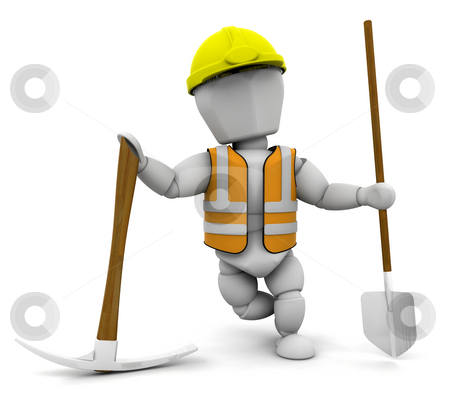 To use this stock image in your creative project, please select the size you need over to the right and click the "Add to Cart" button.
Your downloaded image will come with the Cutcaster watermark removed so don’t worry about the watermark you see on this page. Construction worker stock photo, 3D render of a construction worker by Kirsty Pargeter