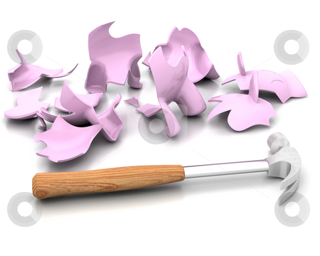 To use this stock image in your creative project, please select the size you need over to the right and click the "Add to Cart" button.
Your downloaded image will come with the Cutcaster watermark removed so don’t worry about the watermark you see on this page. Smashed piggy bank stock photo, Smashed piggy bank with a hammer by Kirsty Pargeter