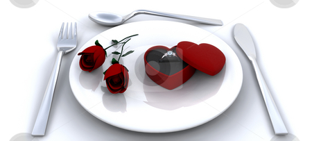 To use this stock image in your creative project, please select the size you need over to the right and click the "Add to Cart" button.
Your downloaded image will come with the Cutcaster watermark removed so don’t worry about the watermark you see on this page. Proposal stock photo, Place setting with red roses and engagment ring by Kirsty Pargeter