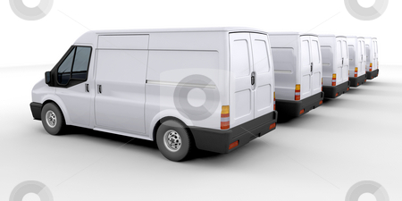 To use this stock image in your creative project, please select the size you need over to the right and click the "Add to Cart" button.
Your downloaded image will come with the Cutcaster watermark removed so don’t worry about the watermark you see on this page. Fleet of delivery vans stock photo, 3D render of a fleet of delivery vans by Kirsty Pargeter