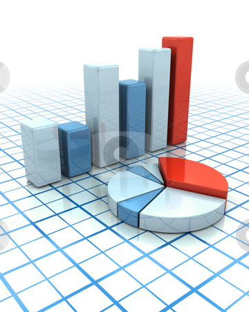 To use this stock image in your creative project, please select the size you need over to the right and click the "Add to Cart" button.
Your downloaded image will come with the Cutcaster watermark removed so don’t worry about the watermark you see on this page. Charts stock photo, 3D render of a bar chart and pie chart by Kirsty Pargeter