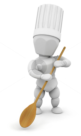 To use this stock image in your creative project, please select the size you need over to the right and click the "Add to Cart" button.
Your downloaded image will come with the Cutcaster watermark removed so don’t worry about the watermark you see on this page. Chef with wooden spoon stock photo, 3D render of a chef with a wooden spoon by Kirsty Pargeter